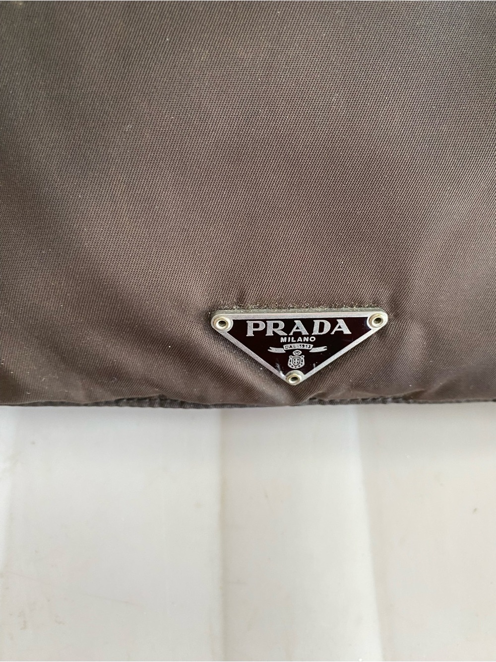 AUTHENTIC Prada Dark Brown Nylon Messenger Bag with Adjustable Strap with COA - Picture 2 of 12